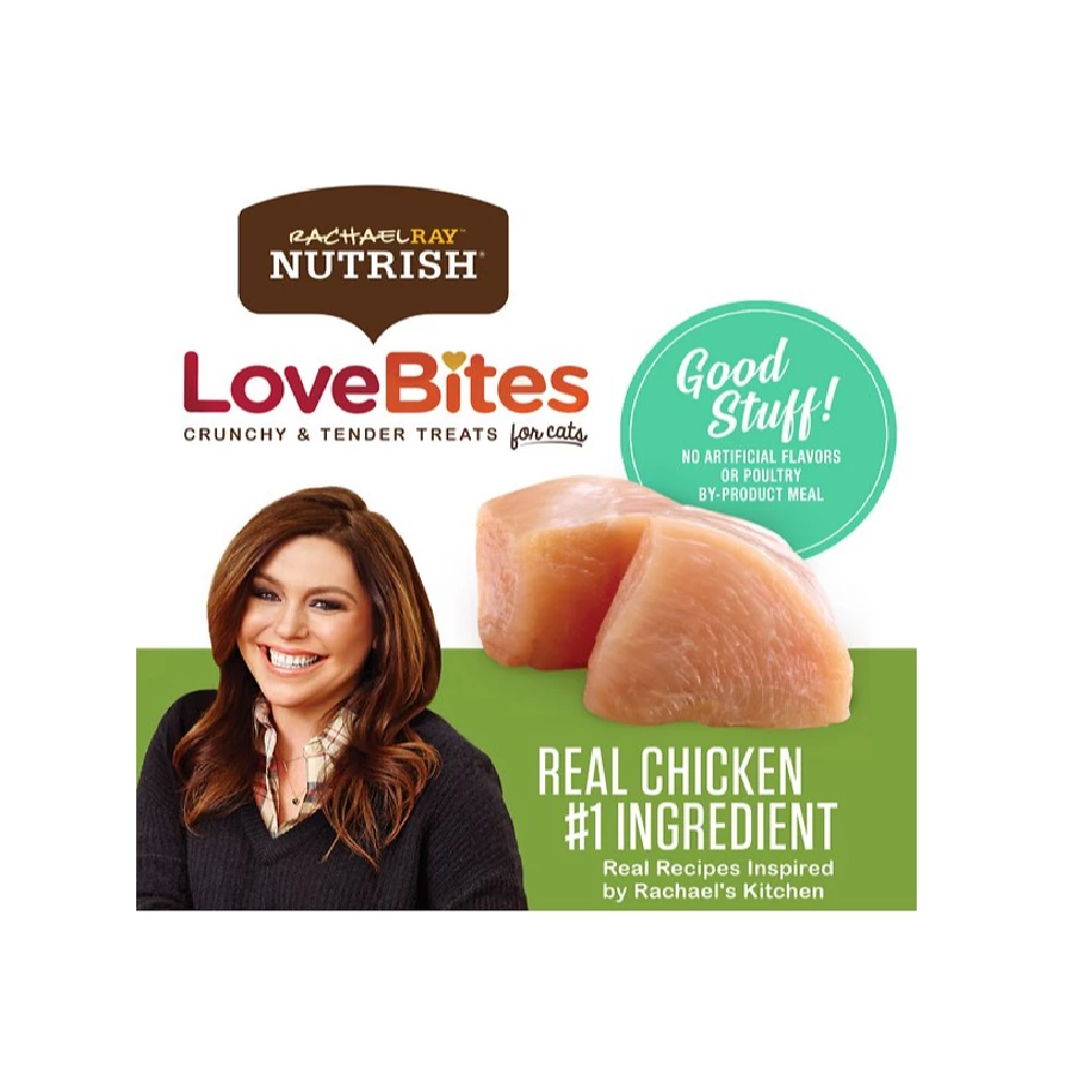 Rachael Ray Nutrish Love Bites Cat Treats Chicken, 12.5 oz. Canister - Cat Food 4 Rachael Ray Nutrish Love Bites Cat Treats Chicken, 12.5 oz. Canister - Cat Food - Image 2