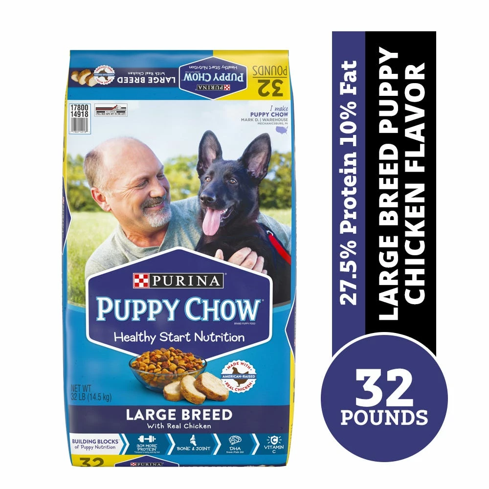 Purina Puppy Chow Large Breed Formula Dry Puppy Food 32 lb. Bag - Dry Dog Food 3 Purina Puppy Chow Large Breed Formula Dry Puppy Food 32 lb. Bag - Dry Dog Food