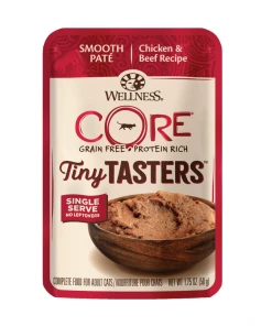 Wellness CORE Tiny Tasters Wet Cat Food, Chicken & Beef, 1.75 oz. Pouch - Dog Treats