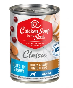 Chicken Soup for the Soul Classic Dog - Turkey & Sweet Potatoes Cuts in Gravy Recipe Canned Wet Dog Food, 13 oz. Can