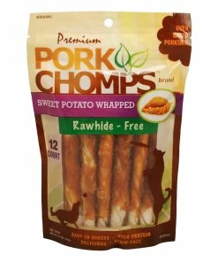 Pork Chomps Sweet Potato Mini Twist, 12 Count - DT492 - Dog Treats