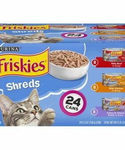 Purina Friskies Shreds in Gravy Adult Wet Cat Food Variety Pack, (24) 5.5 oz. Cans