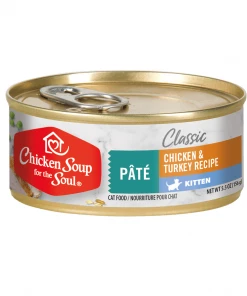 Chicken Soup for the Soul Kitten - Chicken & Turkey Pate Canned Wet Kitten Food, 5.5 oz. Can - Wet Cat Food