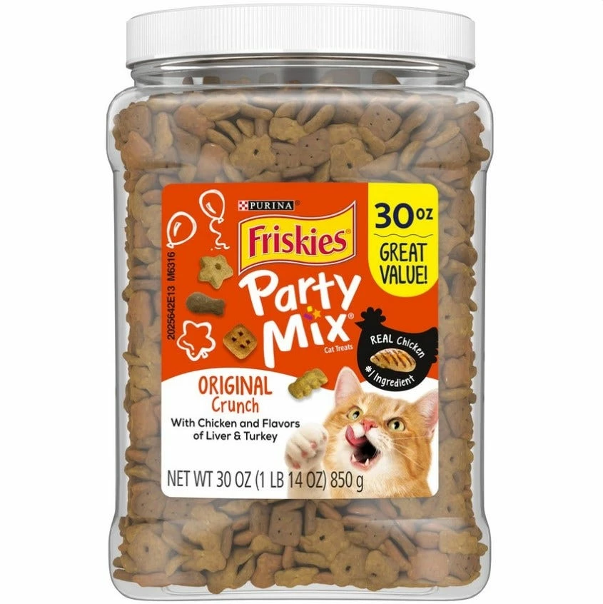 Purina Friskies Party Mix Original Crunch Cat Treats, 30 oz. Canister 3 Purina Friskies Party Mix Original Crunch Cat Treats, 30 oz. Canister