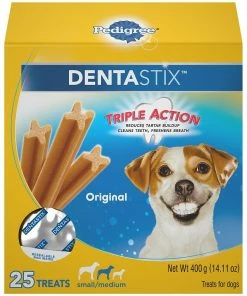 Dentastik Pedigree® Dentastix™ Small/Medium Dog Dental Treats Original Flavor Dental Treats, 14.1 oz. Pack (25 Treats) - Dog Treats