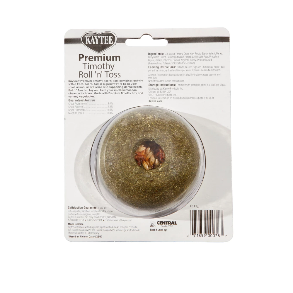 Kaytee Timothy Roll 'n' Toss Toy and Treat - 100533705 - Rabbit Feed 4 Kaytee Timothy Roll 'n' Toss Toy and Treat - 100533705 - Rabbit Feed - Image 2