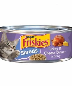 Purina Friskies Shreds Turkey & Cheese Dinner in Gravy Adult Wet Cat Food, 5.5 oz. Can