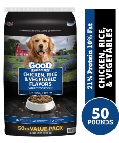 Good Friends Chicken, Rice, and Vegetable Recipe Dry Dog Food, 50 lb. Bag