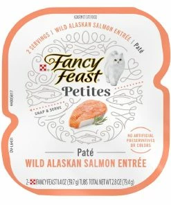 Purina Fancy Feast Petites Wild Alaskan Salmon Entrée Paté Gourmet Cat Food, 2.8 oz. - Wet Cat Food