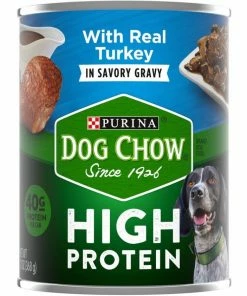 Purina Dog Chow High Protein Turkey in Savory Gravy Adult Wet Dog Food, 13 oz. Can