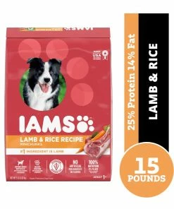 Iams Mini-Chunks Adult Lamb & Rice Recipe Dry Dog Food, 15 lb. Bag