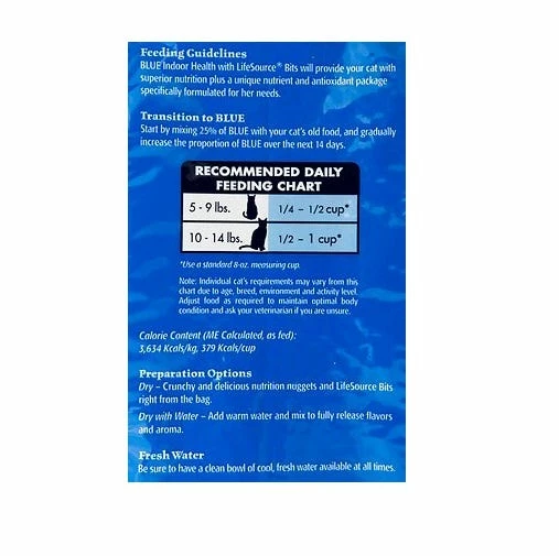 Blue Buffalo Indoor Health Chicken & Brown Rice Recipe Adult Dry Cat Food 7 lb. Bag 4 Blue Buffalo Indoor Health Chicken & Brown Rice Recipe Adult Dry Cat Food 7 lb. Bag - Image 2