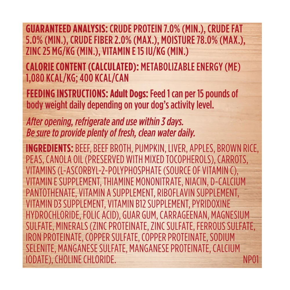 Rachael Ray Nutrish Real Beef & Pumpkin Recipe, Wet Dog Food,13 oz. Can 8 Rachael Ray Nutrish Real Beef & Pumpkin Recipe, Wet Dog Food,13 oz. Can - Image 6
