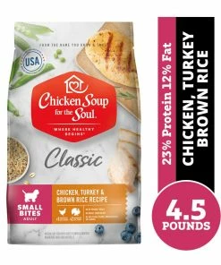 Chicken Soup for the Soul Small Bites - Chicken, Turkey & Brown Rice Recipe Dry Dog Food, 4.5 lb. Bag