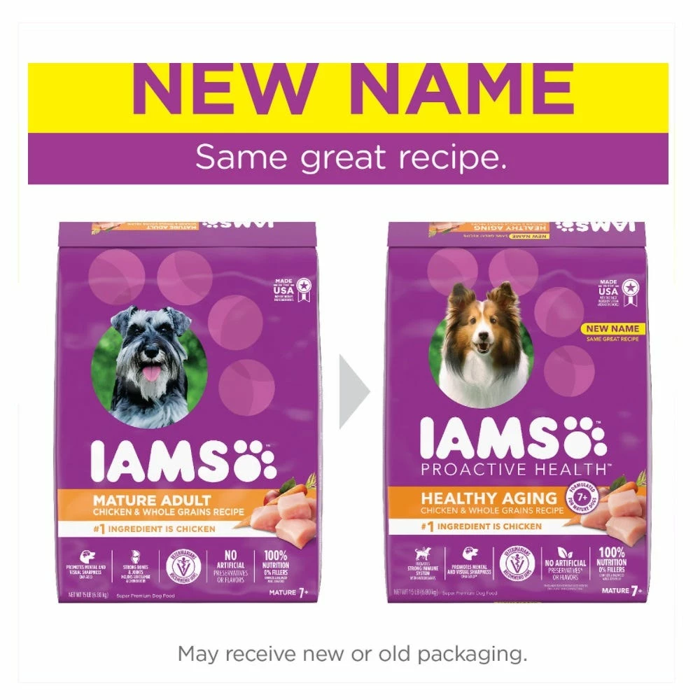 Iams ProActive Health Healthy Aging Chicken & Whole Grains Recipe Senior Dry Dog Food, 15 lb. Bag 7 Iams ProActive Health Healthy Aging Chicken & Whole Grains Recipe Senior Dry Dog Food, 15 lb. Bag - Image 5