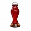 Bird's Cafe Red Ribbed Glass Hummingbird Feeder HB-0778-3