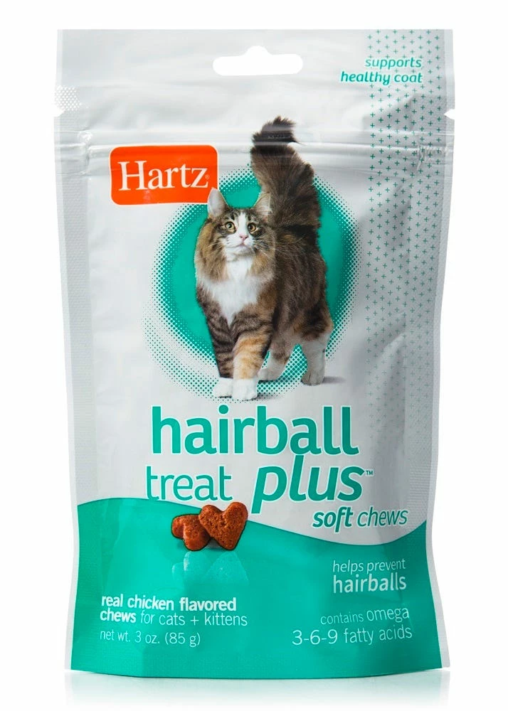 Hartz Hairball Remedy Plus, Soft Chews for Cats & Kittens, 3 oz. Bag - Cat Treats 3 Hartz Hairball Remedy Plus, Soft Chews for Cats & Kittens, 3 oz. Bag - Cat Treats