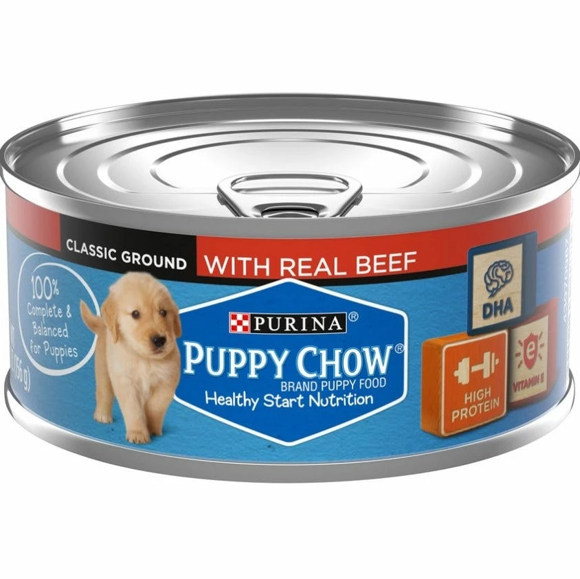 Purina Puppy Chow High Protein Pate Wet Puppy Food with Real Beef, 5.5 oz. Can - Wet Dog Food 3 Purina Puppy Chow High Protein Pate Wet Puppy Food with Real Beef, 5.5 oz. Can - Wet Dog Food