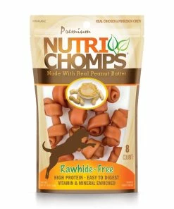 Nutri Chomps NutriChomps 2.5-inch Peanut Butter Mini Knots, 8 Count Dog Chews - Dog Treats