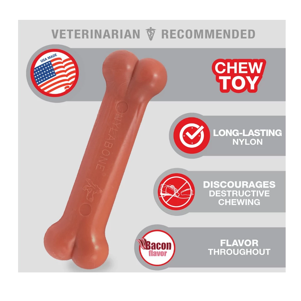 Nylabone Power Chew Durable Dog Chew Toy, Bacon Flavor, Wolf - NB103P - Dog Toys 4 Nylabone Power Chew Durable Dog Chew Toy, Bacon Flavor, Wolf - NB103P - Dog Toys - Image 2