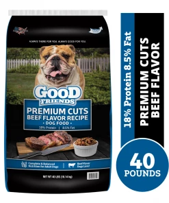 Good Friends Premium Cuts Beef Flavor Recipe Dog Food, 40 lb. Bag - Dry Dog Food