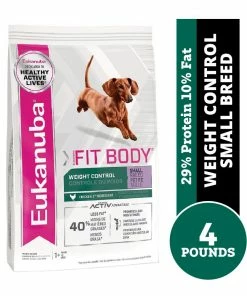 Eukanuba Fit Body Weight Control Small Breed Chicken Formula Dry Dog Food, 4 lb. Bag