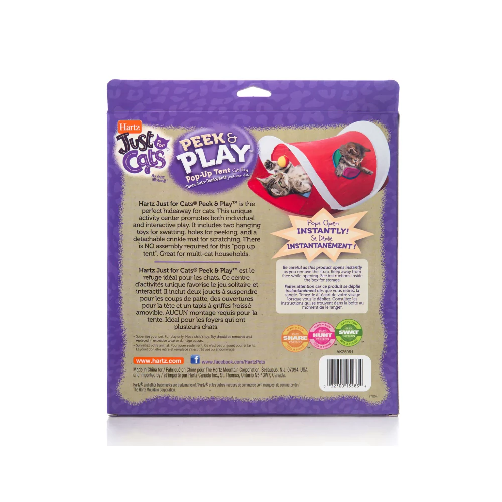 Hartz Just For Cats Peek & Play Pop-Up Tent Cat Toy - Cat Toys 4 Hartz Just For Cats Peek & Play Pop-Up Tent Cat Toy - Cat Toys - Image 2