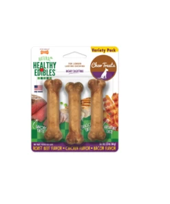 Nylabone Healthy Edibles All Natural Long Lasting Dog Chew, Variety Flavored, 3 Count - Dogs