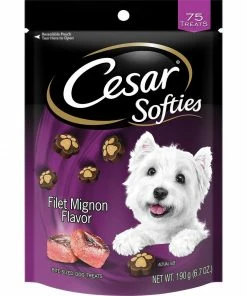 Pedigree Cesar Softies Filet Mignon Flavor Chewy Dog Treats, 6.7 oz. Pouch (75 Treats)
