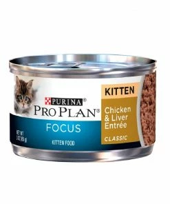 Purina Pro Plan FOCUS Chicken & Liver Entrée Wet Kitten Food, 3 oz. Can - Wet Cat Food