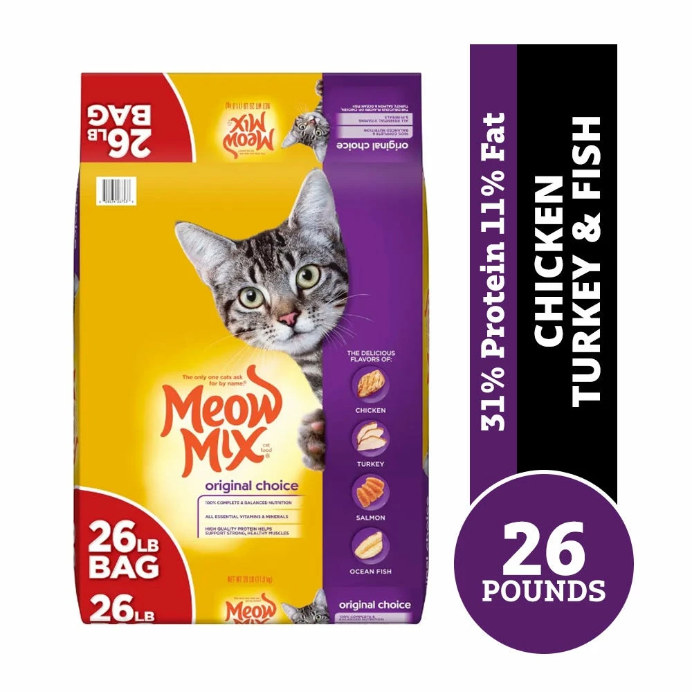 Meow Mix Original Choice Dry Cat Food, 26 lb. Bag 3 Meow Mix Original Choice Dry Cat Food, 26 lb. Bag