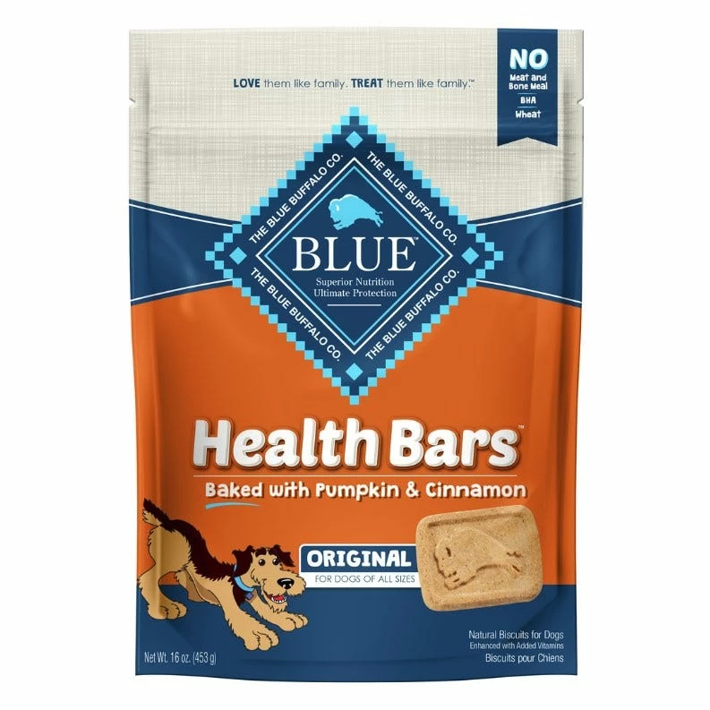 Blue Buffalo Health Bars Natural Crunchy Dog Treats Biscuits, Pumpkin & Cinnamon 16 oz. 3 Blue Buffalo Health Bars Natural Crunchy Dog Treats Biscuits, Pumpkin & Cinnamon 16 oz.