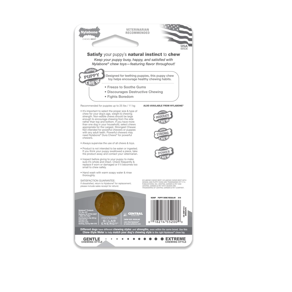 Nylabone Just for Puppies Teething Chew Toy, Chicken, Small/Regular, 1 Count - Dog Toys 4 Nylabone Just for Puppies Teething Chew Toy, Chicken, Small/Regular, 1 Count - Dog Toys - Image 2