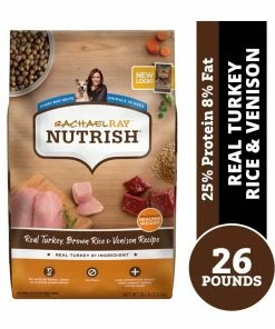 Rachael Ray Nutrish Real Turkey, Brown Rice & Venison Recipe Premium Dry Dog Food, 26 lb. Bag