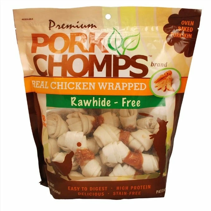 Pork Chomps Real Chicken Wrapped 3-4 in 18ct - DT909V - Dog Treats 3 Pork Chomps Real Chicken Wrapped 3-4 in 18ct - DT909V - Dog Treats