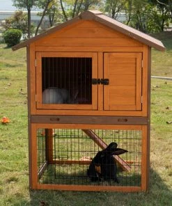 Various Brands Pet Rabbit Hutch with Peaked Roof, Medium - RHW3005010R1 - Rabbit Starter Kits -Pets & Wildlife Sales Store 55ff836b376aea91547e612c0eda035c3db5289f 34510002 2
