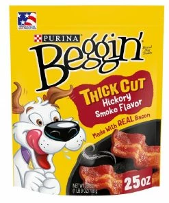Purina Beggin' Strips Thick Cut Hickory Smoke Flavor Dog Treats, 25 oz. Pouch - 38100143006