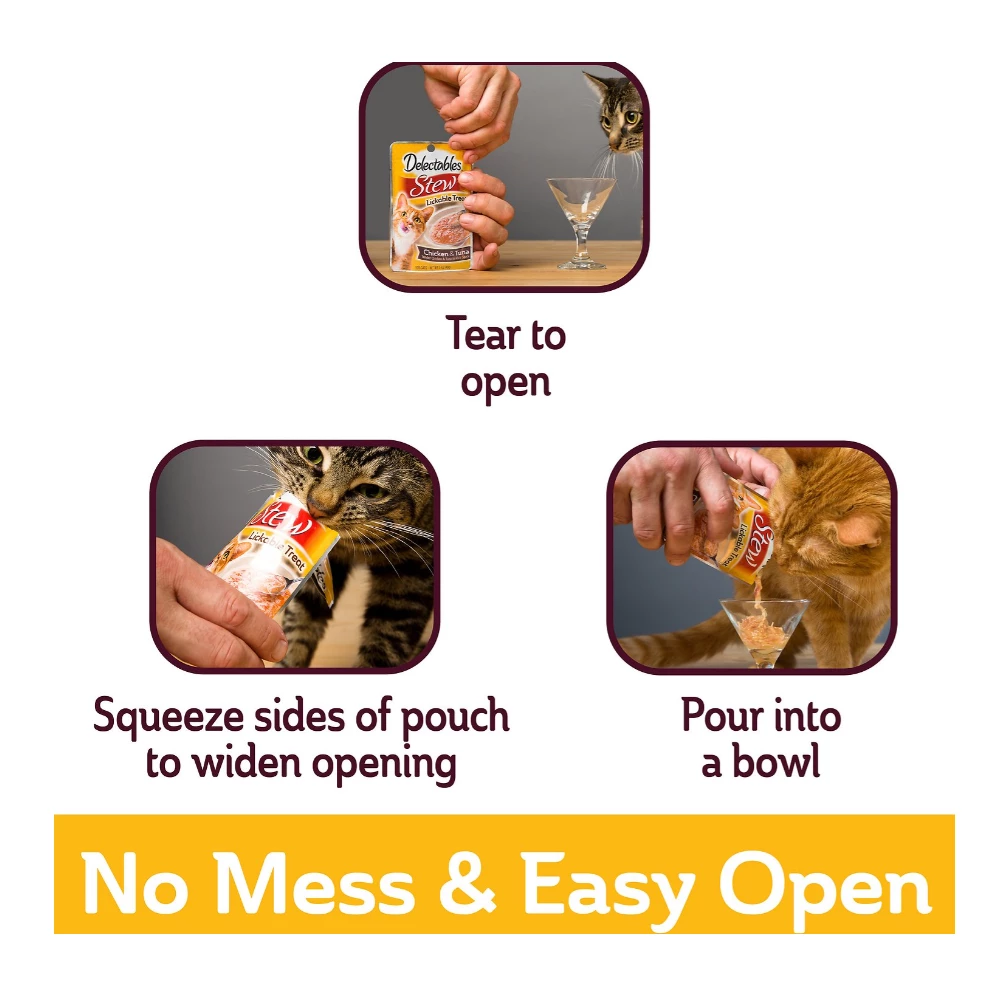 Hartz Delectables Cat Treat, Stew Chicken & Vegetables, 1.4 oz. Pouch - Cat Treats 6 Hartz Delectables Cat Treat, Stew Chicken & Vegetables, 1.4 oz. Pouch - Cat Treats - Image 4