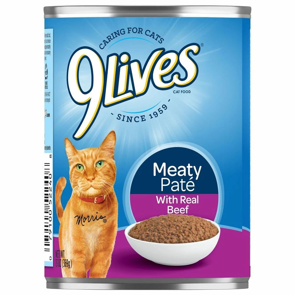 9Lives® Meaty Paté with Real Beef Canned Cat Food, 13 oz. Can - Wet Cat Food 3 9Lives® Meaty Paté with Real Beef Canned Cat Food, 13 oz. Can - Wet Cat Food