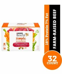 Purina Beneful Dry Dog Food; Simple Goodness With Farm Raised Beef, 32 Count Box
