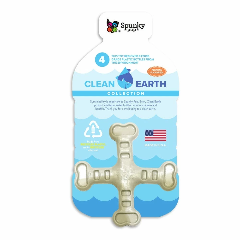 Spunky Pup Clean Earth Recycled Crossbone - 7102 - Dog Toys 3 Spunky Pup Clean Earth Recycled Crossbone - 7102 - Dog Toys