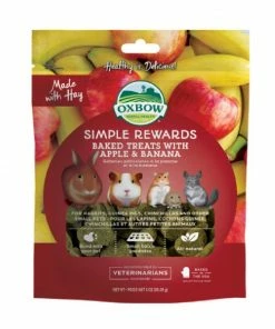 Oxbow Simple Rewards Baked Treats with Apple and Banana, 3 oz. - Small Animal Feed & Treats