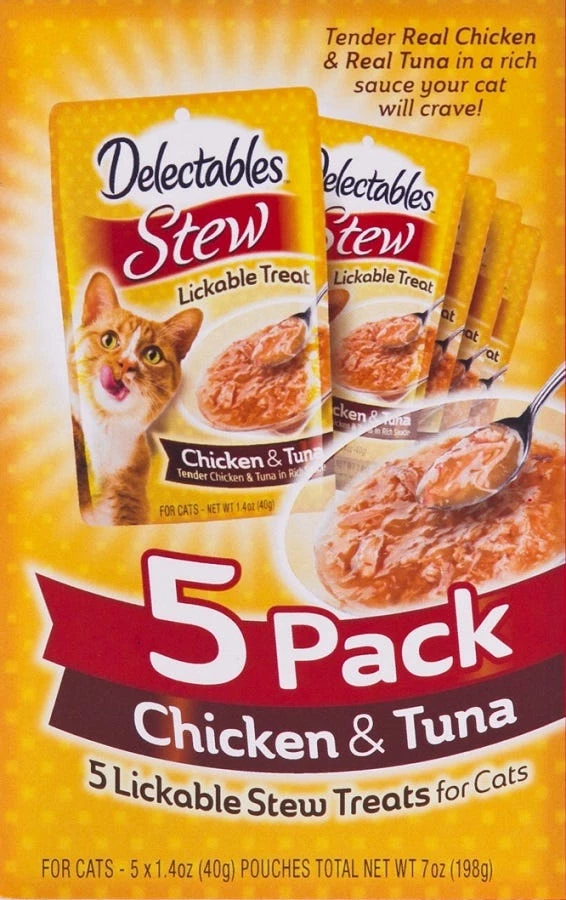 Hartz Delectables Stew Lickable Treat, Chicken & Tuna Flavor - 5 Pack - Wet Cat Food 3 Hartz Delectables Stew Lickable Treat, Chicken & Tuna Flavor - 5 Pack - Wet Cat Food