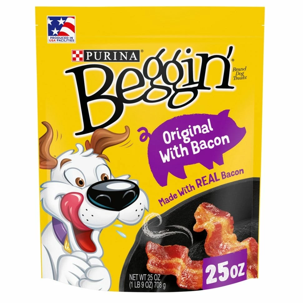 Purina Beggin' Strips Bacon Flavor Dog Treats, 25 oz. Pouch 3 Purina Beggin' Strips Bacon Flavor Dog Treats, 25 oz. Pouch