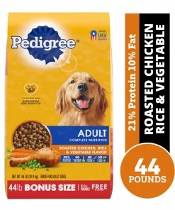 Pedigree® Adult Complete Nutrition Roasted Chicken, Rice & Vegetable Dry Dog Food, 44 lb. Bag