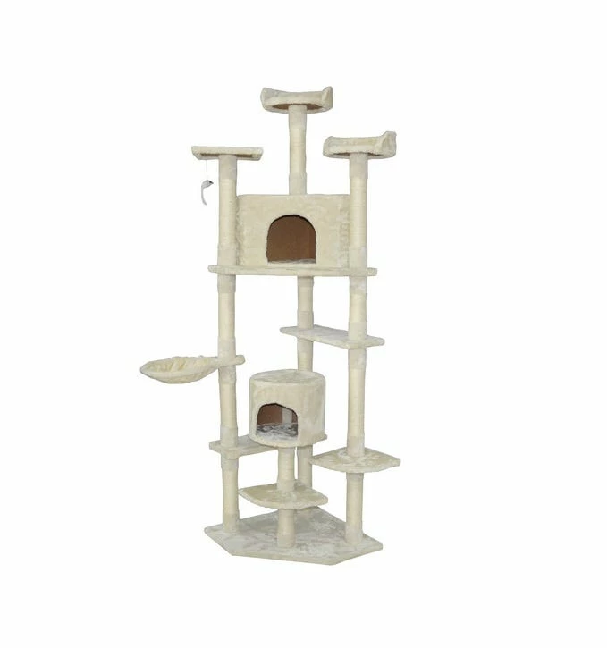 Noah's Ark Beige Carpet Deluxe Cat Tree Condo - 85404 - Dog Houses & Kennels 3 Noah's Ark Beige Carpet Deluxe Cat Tree Condo - 85404 - Dog Houses & Kennels