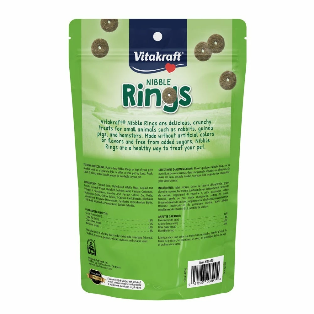 Vitakraft® Nibble Rings For Small Animals, 10.6 oz. - 20390 - Small Animal Feed & Treats 4 Vitakraft® Nibble Rings For Small Animals, 10.6 oz. - 20390 - Small Animal Feed & Treats - Image 2