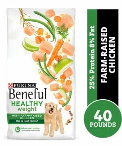 Purina Beneful Healthy Weight Dry Dog Food with Farm-Raised Chicken, 40 lb. Bag