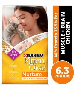 NESTLE PURINA PETCARE CO Purina Kitten Chow Nurture Muscle + Brain Development Dry Kitten Food, 6.3 lb. Bag - Dry Cat Food