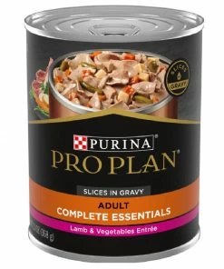 Purina Pro Plan Complete Essentials Lamb & Vegetables Entree Slices in Gravy Adult Wet Dog Food, 13 oz. Can